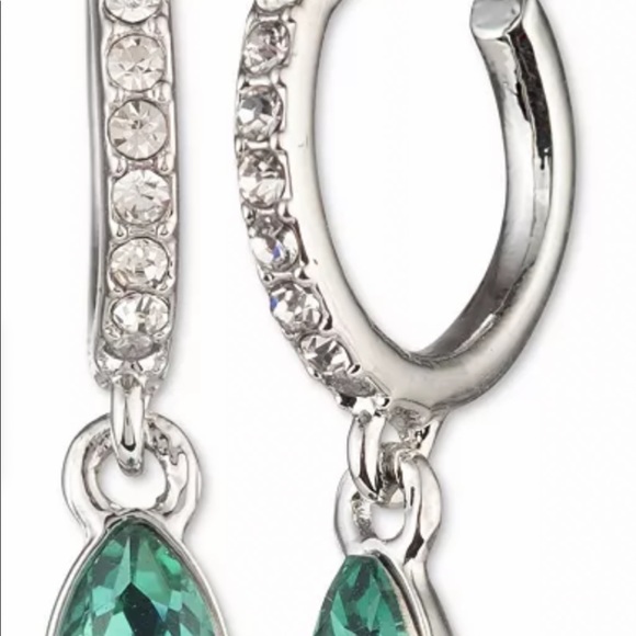 Givenchy Jewelry - 051 Givenchy Teardrop Stone & Pave Dangle Hoop Earrings